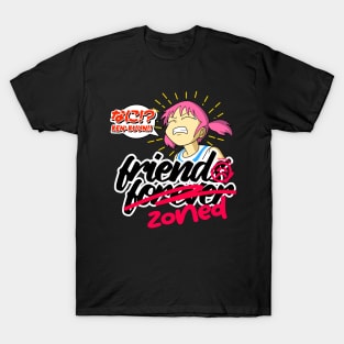 Valentine Anime Friends Forever Friendzoned Meme (dark version) T-Shirt